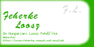 feherke loosz business card